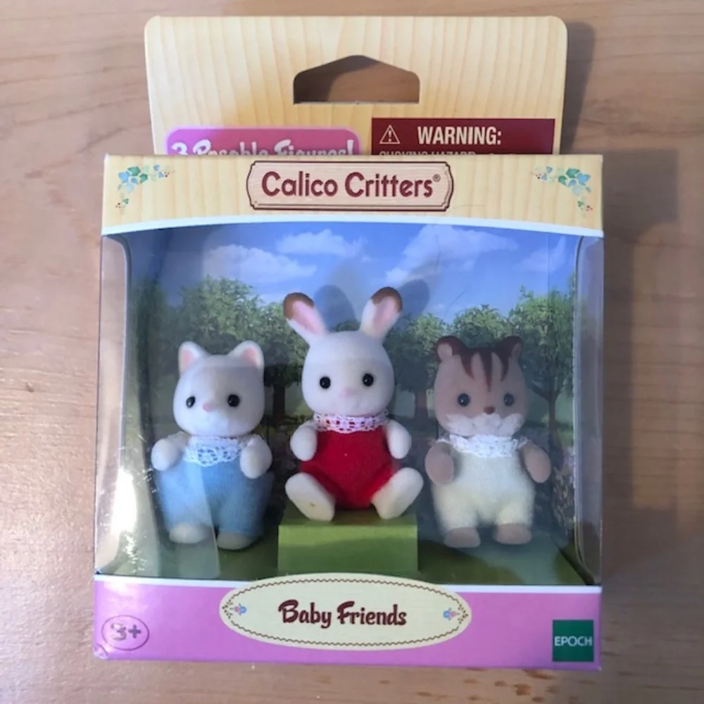 New Retired Calico Critters Baby Friends Kitten Bunny Chipmunk - Picture 1 of 12
